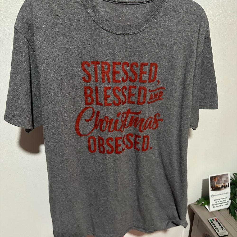 Gildan Gray Tee with Red Print